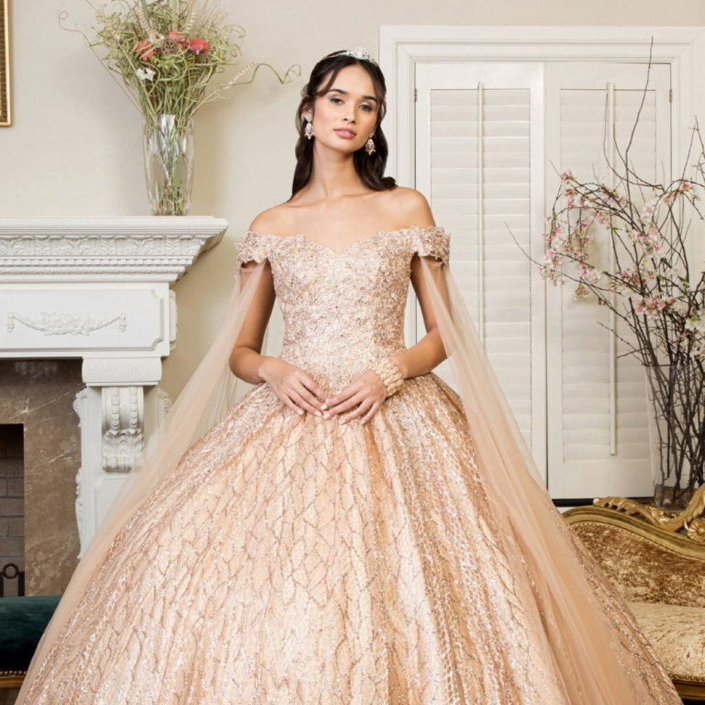 NEW FLOOR LENGTH BALL GOWN EMBROIDERED LACE & SEQUINS WITH LACE UP BACK GL1926